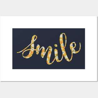 Smile - Yellow Floral Posters and Art